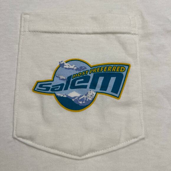 Vintage Salem Cigarettes Tobacco Logo White T-Shirt Size XL - Picture 1 of 7